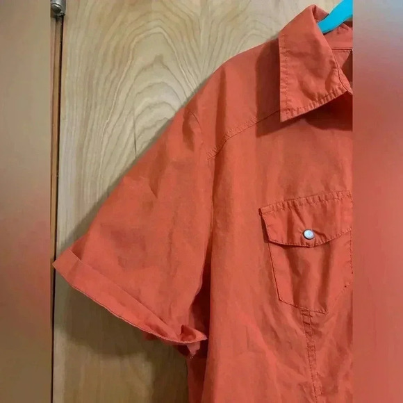 Harley Davidson Garage Shirt Pearl Snap Orange Size 1W EUC - Picture 3 of 12